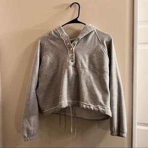 Cropped Grey Hoodie PrettyLittleThing